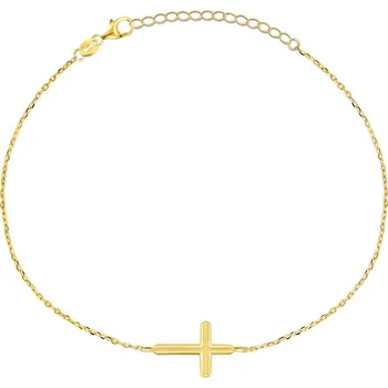 Náramek Brilio Silver Slušivý pozlacený náramek s křížkem BRC128Y + 2 měsíce na vrácení zboží