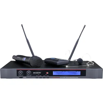 Audio DEXON Bezdrátový mikrofon ruční + náhlavní / klopový , 2kanálový do racku MBD 732