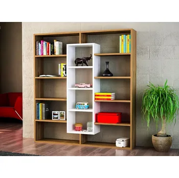 regál VerDesign APPLE knihovna, bílá / ořech