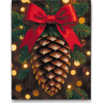 Diamantové malování Diamantové malování - Vánoční šiška Velikost: 30x40cm, Rámování: Pouze srolované plátno, Diamanty: Čtvercové