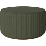 Bolia Tmavě zelený čalouněný taburet Rigato 66 cm s tmavou dubovou podstavou
