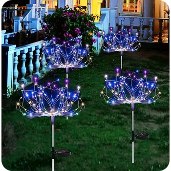 Venkovní osvětlení SOLÁRNÍ LAMPA RGB ZAHRADNÍ PAMPELIŠKA LED STROMEK ZAPICHOVACÍ AŽ 120 LED