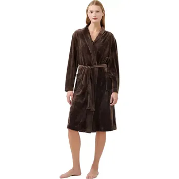 Dámské noční prádlo Dámský sametový župan Vamp 21163 velikost 3XL