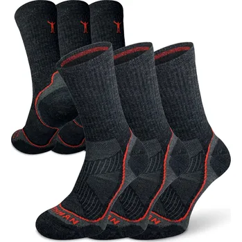 Pánské ponožky Northman Trek Silver Merino Light 3-pack Velikost: 36-38 Antracitové Antibakteriální Turistické Merino Ponožky