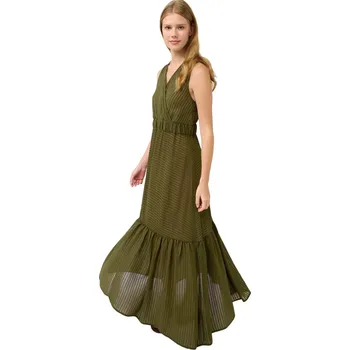 Dámské šaty Letní šaty Vamp Ramie Maxi s výstřihem do V 22870 green moss velikost XXL