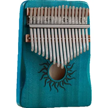 Klasická kytara Kalimba 17 kláves Palcové piano Dřevěný hudební nástroj s ladicím kladívkem úložným vakem samolepkami hadříkem a anglickým manuálem modrá