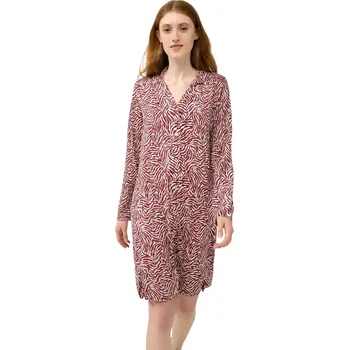 Dámská noční košile Dámská noční košile s dlouhým rukávem a zebřím vzorem Vamp 23044 red windsor velikost XXL