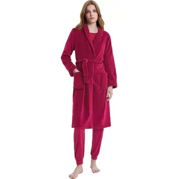 Dámská móda Jednoduchý dlouhý župan Vamp 19210 velikost M