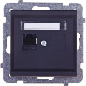 Elektrická zásuvka Sonata Počítačová zásuvka jednoduchá RJ45 černá OSPEL GPK-1R/K/m/33