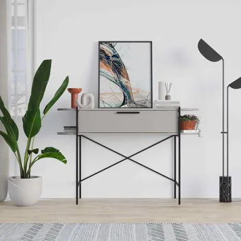 Konzolový stolek VerDesign Industriální konzolový stolek LUNA, světlá moka / bílá