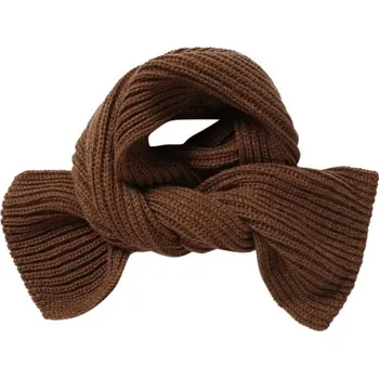 Šála Dětská pletená šála A208 hnědá