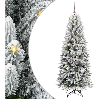 Vánoční stromek Umělý vánoční stromeček Bílá 150 cm PVC a Plast a Ocel a PE