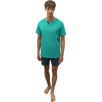 Pánské pyžamo Pyžamo s krátkým rukávem a légou Vamp 16660 velikost M