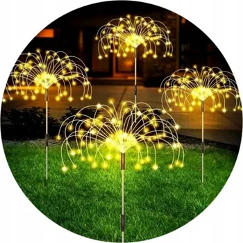 Venkovní osvětlení ZAHRADNÍ LAMPA 150 LED SOLÁRNÍ STROM PAMPELIŠKA teplá bílá firework