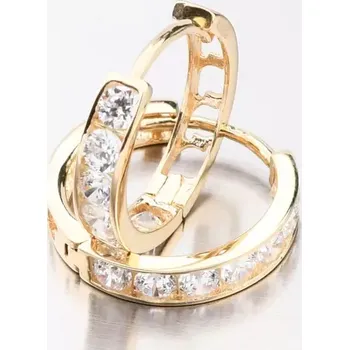 Náušnice Dámské náušničky bílé zlato 585 kroužky se zirkony 612A-007