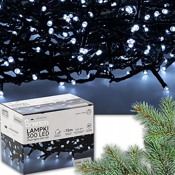 Vánoce LED VÁNOČNÍ SVĚTÝLKA VENKOVNÍ VNITŘNÍ 300 SVĚTEL 8 FUNKCÍ 15+3 M