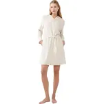 Dámský fleecový župan Vamp na zip 21360 beige skin velikost L