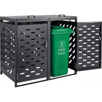 Odpadkový koš Odpadkový koš SucceBuy ocel pozinkovaný 480 l s řetězovým víkem