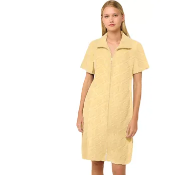 Dámský župan Obyčejné plážové šaty Vamp Frottee se zipem 22530 yellow banan velikost XXL