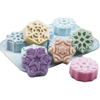 Mýdlo Silikonová forma na mýdlo sněhové vločky II. - 6ks
