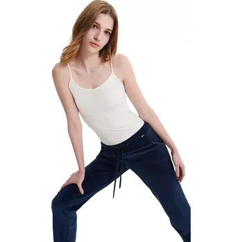 Dámské kalhoty Dámské semišové tepláky s vysokým pasem Vamp 21192 velikost M