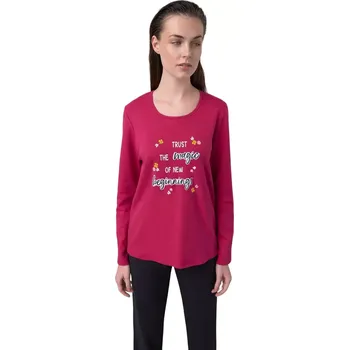 Dámské pyžamo Dámské pyžamo s dlouhým rukávem Vamp 17592 red cerise velikost L