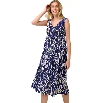 Dámské šaty Letní dlouhé šaty Vamp s výstřihem do V 22402 blue print velikost XXL