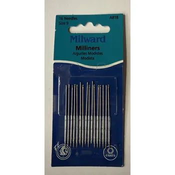 Jehly modistické 16 ks, velikost 9