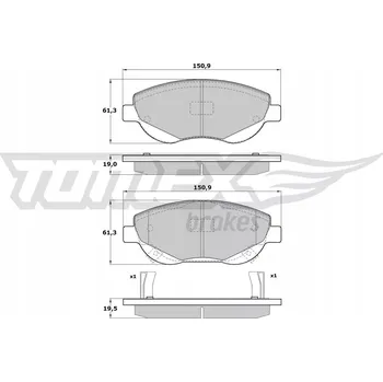 Brzdová destička Tomex TX 17-20 Sada brzdových destiček, kotoučové brzdy