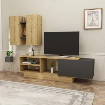 Obývací stěna VerDesign UNION obývací stěna, dub / antracit