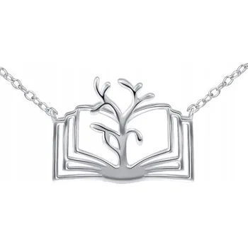 Náhrdelník STŘÍBRNÝ NÁHRDELNÍK KNIHA RHODIOVANÝ 925 PRO ŽENU