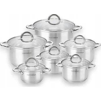 Sada hrnců MASTERPAN KOMPLET HRNCŮ 12dílná MASTERPAN nerezová ocel 12 ks.