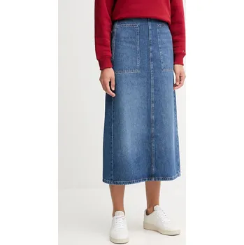 Dámská sukně Bavlněná džínová sukně Tommy Hilfiger WW0WW46737 modrá 55J, vel. 36