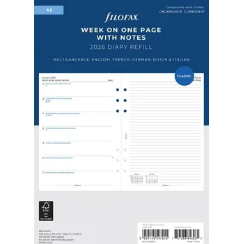 Diář Kalendář 2026 A5, týden/1 str, 5jaz