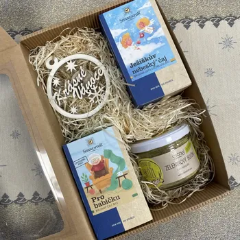 Dárkový potravinový koš Vánoční dárkové balení pro babičku 1 Varianta: Bylinková sůl
