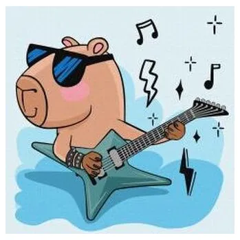 Set školních potřeb Malowanie po numerach - Kapibara gwiazda rocka