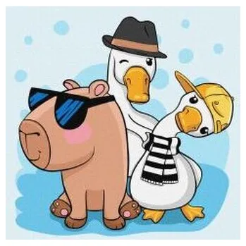 Set školních potřeb Malowanie po numerach - Kapibara i przyjaciele