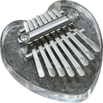 Kytara Miwayer 8 kláves Mini Kalimba Akrylový hudební nástroj průhledné srdce krystal palcové piano akustické prstové piano 6.6x6.8 cm