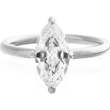 Prsten franco bene Promise ring s lodičkovým zirkonem - stříbrný | 2953 Velikost prstenu: 7 (56 mm)