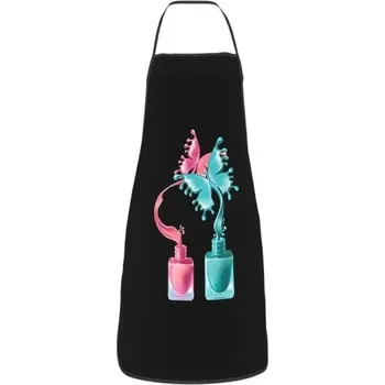 Kuchyňská zástěra Zástěra pro dospělé 50x75 cm Kreativní bez rukávů Zavazování za krkem Motiv nehty Kosmetika Lak na nehty Malování Kuchyně Vaření Ochrana
