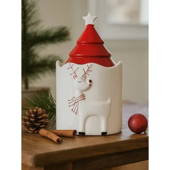 Dóza na potraviny Sinsay - Vánoční úložná dóza s víčkem a motivem soba - vícebarevná - 996GH-MLC - 996GH-MLC-ONE