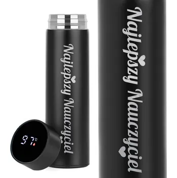 Termoska TERMOSKA S DISPLEJEM A GRAVÍROVÁNÍM Černý NEJLEPŠÍ UČITEL Den Učitelů