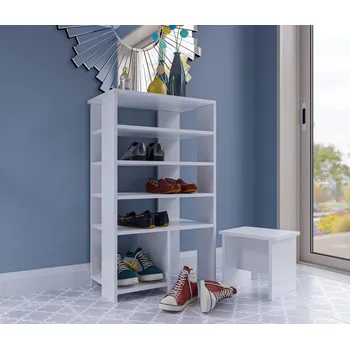 Botník VerDesign BRANKO policový regál na boty, bílá