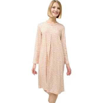 Dámská noční košile Dámská bavlněná noční košile s květinovým vzorem Vamp 23335 pink tan velikost XXL