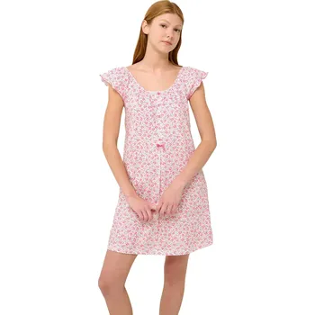 Dámská noční košile Bavlněná letní noční košile s knoflíkovou légou Vamp 22250 pink dove velikost XXL