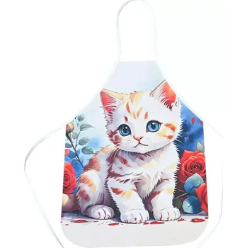 Kuchyňská zástěra Kuchyňská dětská zástěra Kotě Modroočko (Zástěra s kočkou, kočka)