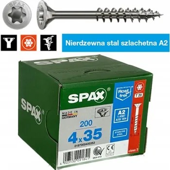 Vrták Univerzální vruty Spax 4 x 35 mm, 0,49 kg / 200 ks