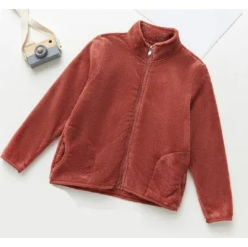 Dívčí mikina Dětská plyšová mikina na zip vínová 4