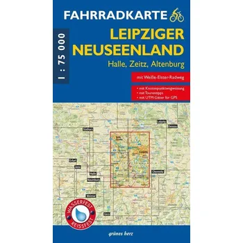 Fahrradkarte Leipziger Neuseenland [DE] (2025, Karta, Verlag grünes Herz)