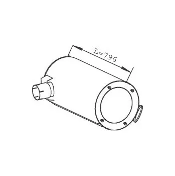 Tlumič výfuku Střední-/zadní tlumič výfuku DINEX DIN28403